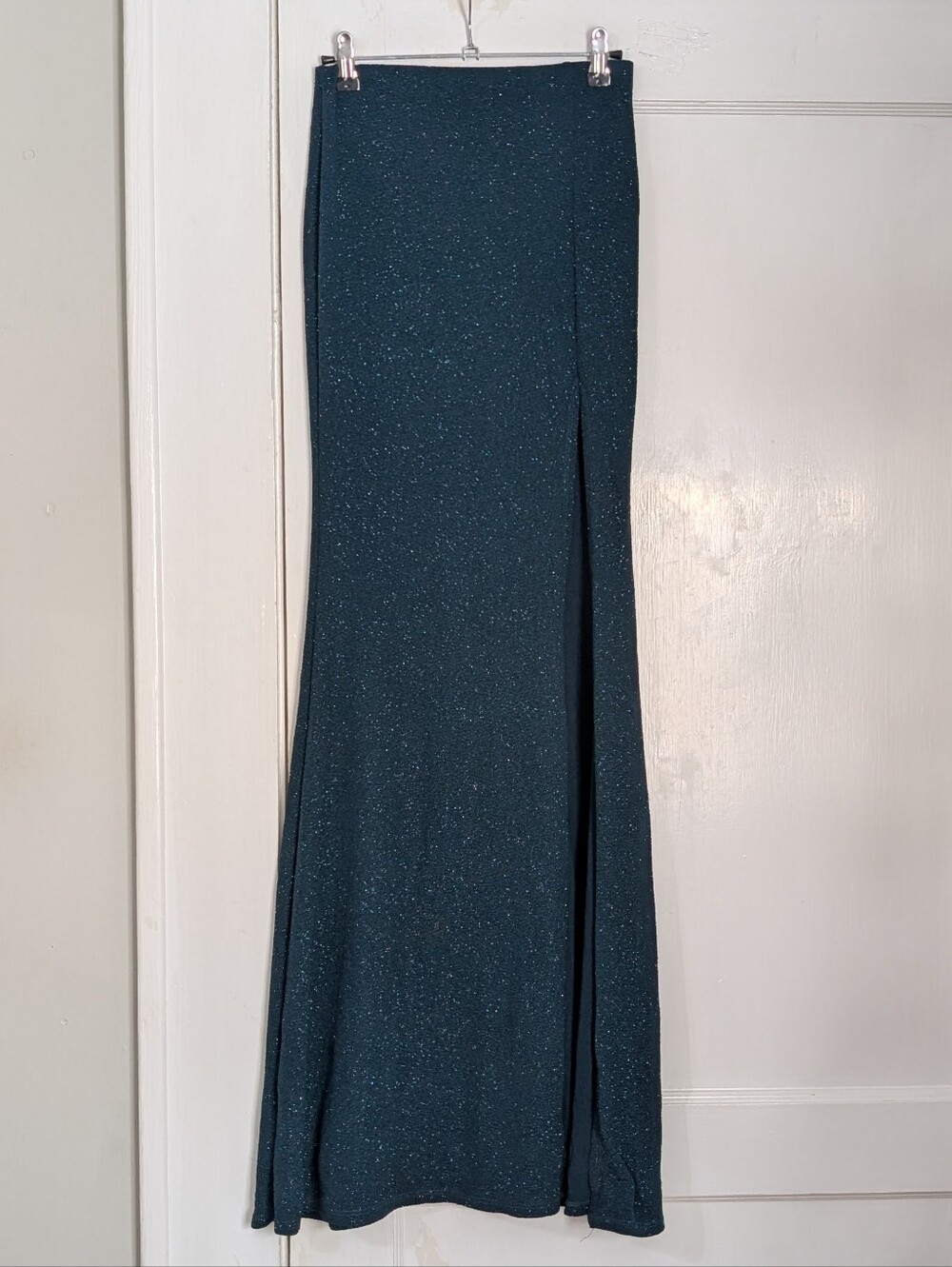 Windsor Under The Sea High Slit Glitter Maxi Skirt Sz S Whimsygoth Moody Emerald